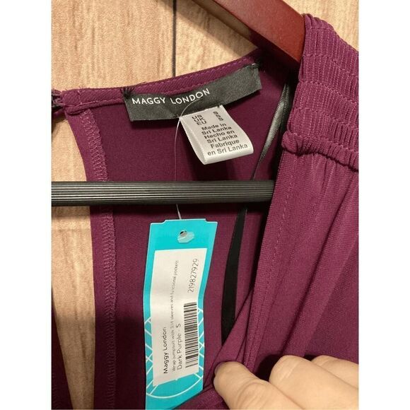 Maggy London small NWT Rayna Knit Jumpsuit Purple - Picture 6 of 9